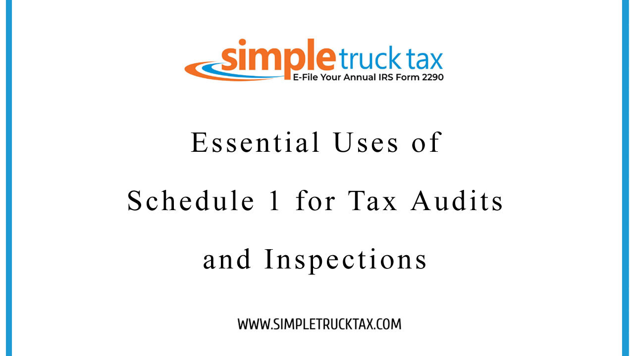 Essential Uses of Schedule 1 for Tax Audits and Inspections